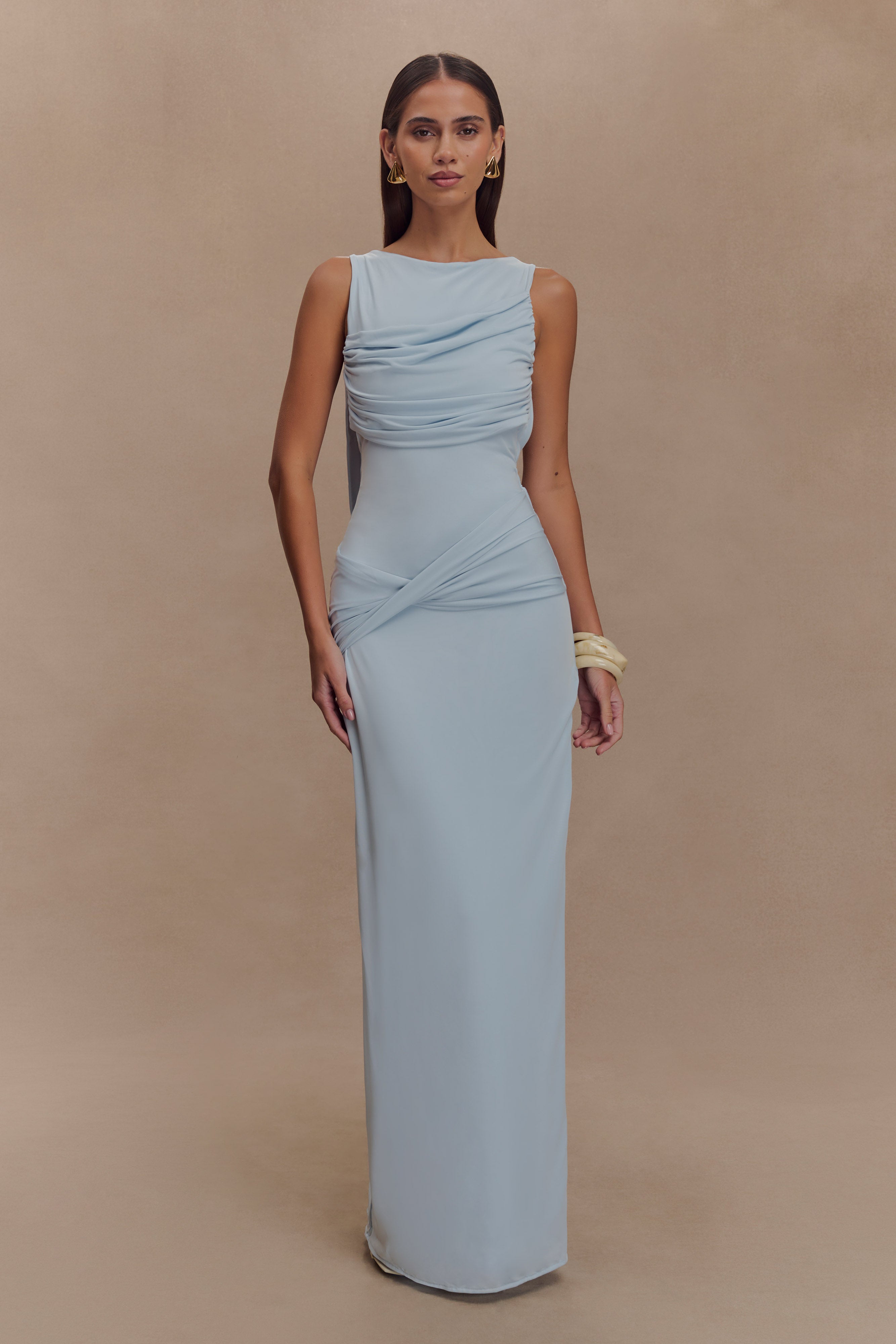 Anastacia Slinky Drape Maxi Dress