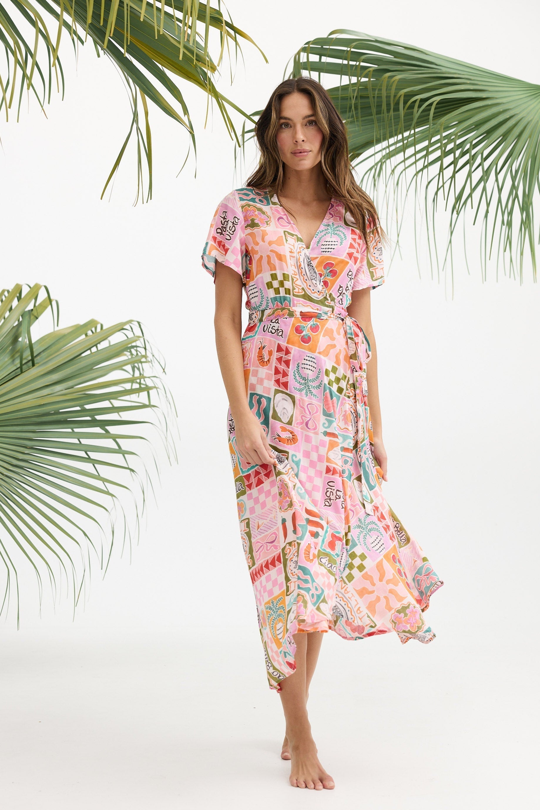 Tropics Wrap Dress - Sardinia Summer
