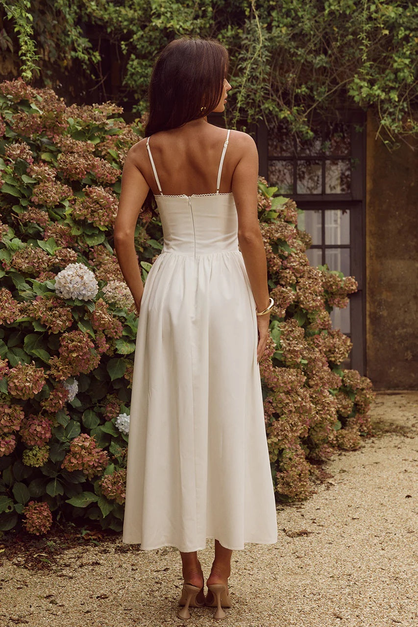 Zarina White Embroidered Midi Dress